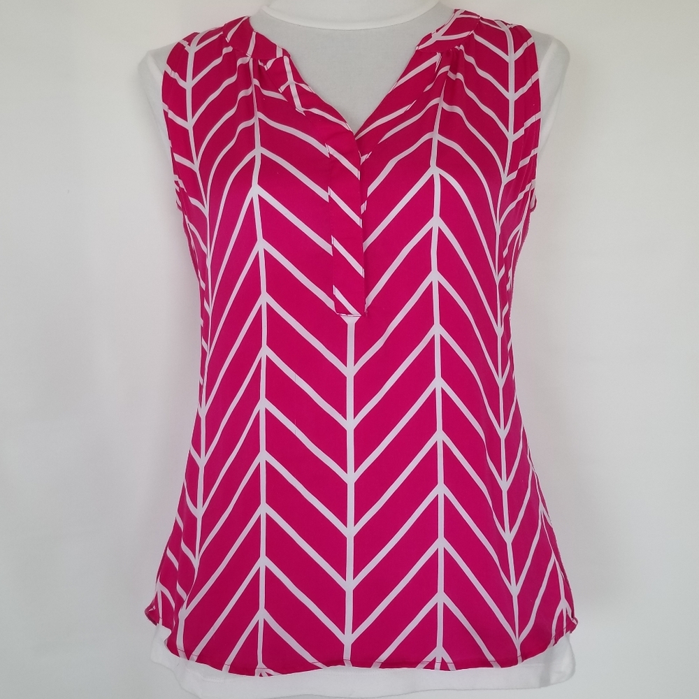 1160 Preowned Hanna & Gracie Pink/White Top S